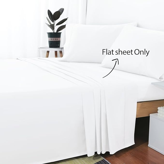 2-Pack Cotton Cal King Flat Sheet Only, 600 Thread Count 100% Egyptian Cotton - Image 2