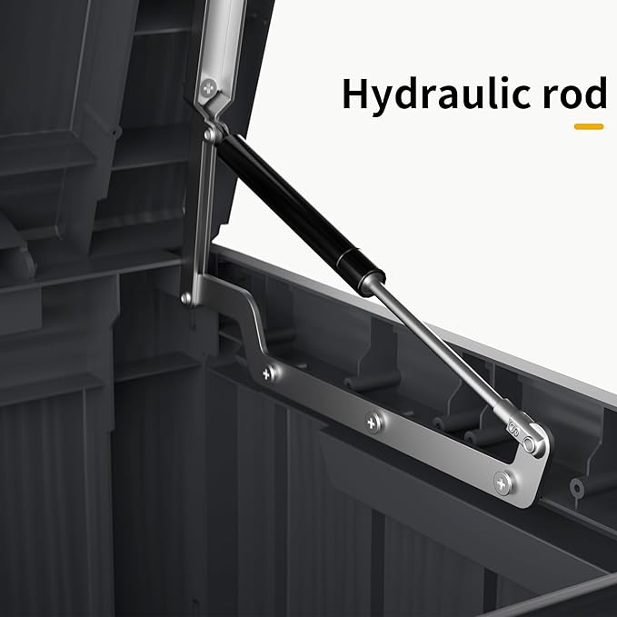 100 Gallon Outdoor Storage Box Waterproof Lockable Resin Deck Box Large, Patio Storage Bin for Pool Accessories Cushion Furniture, Garden Tools, UV-Resistant Outside Delivery Black-DeskoryOffice