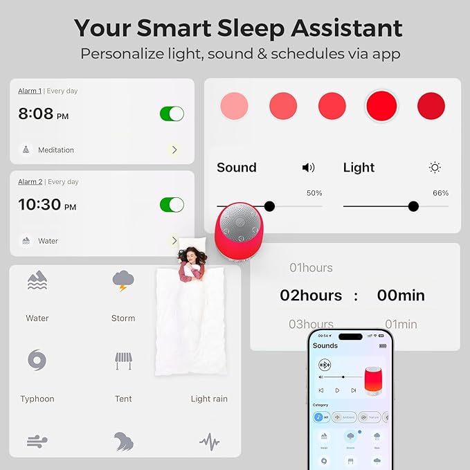 Smart Red Light Therapy Lamp & Sleep Sound Machine - Image 5