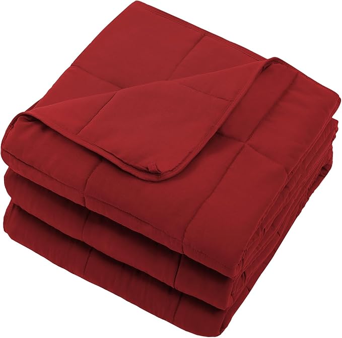 Red Weighted Blanket for Adults 20lbs, Twin Full Size Cooling Heavy Throw - Image 7