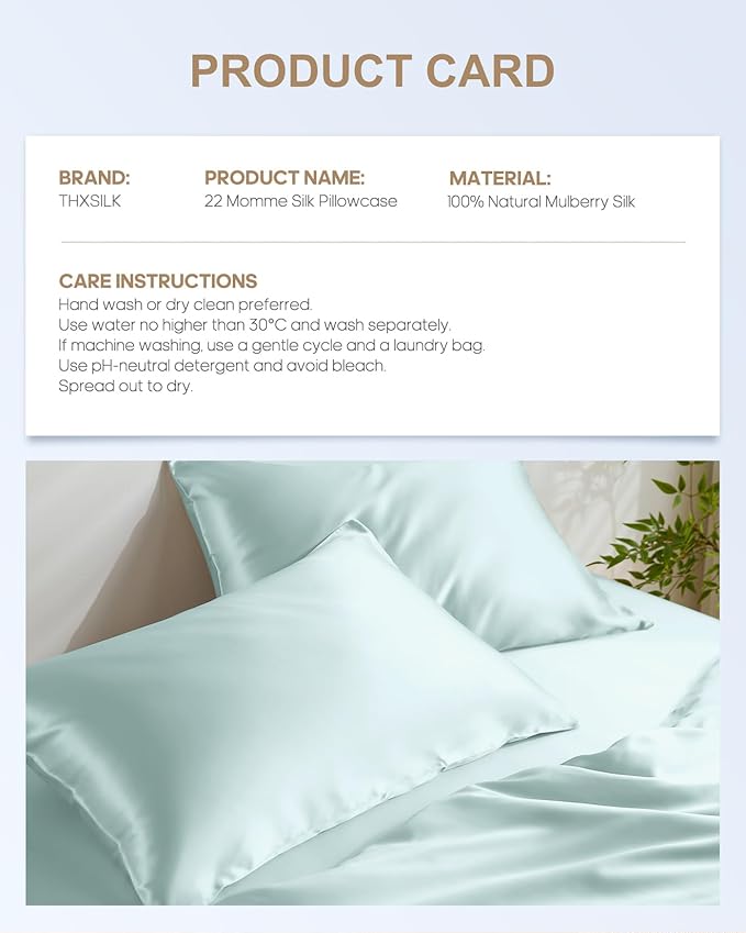 THXSILK Set of 2 Silk Pillowcase - Image 8