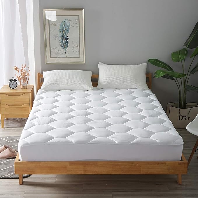 King Mattress Pad, 8-21" Deep Pocket Protector Ultra Soft Quilted Fitted Topper - Image 7
