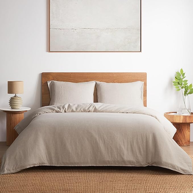 DAPU 100% Linen Duvet Cover, Pure Natural French Flax Linen by DAPU
