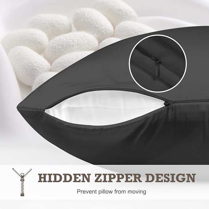 100% Mulberry Silk Pillowcase 2 Pack, Queen Size Silk Pillow Cases - Image 5