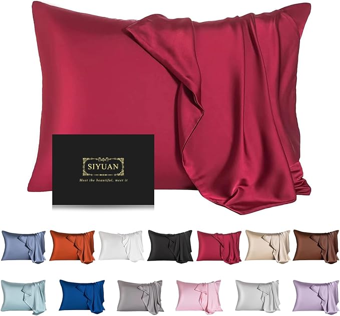 Mulberry Silk Pillowcase for Hair and Skin, King Size Cooling Silk Pillow Case by SIYUAN