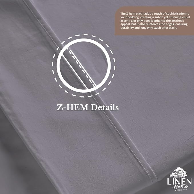 Linen Home 100% Cotton Percale 1 Flat Sheet, Full Size - Image 5