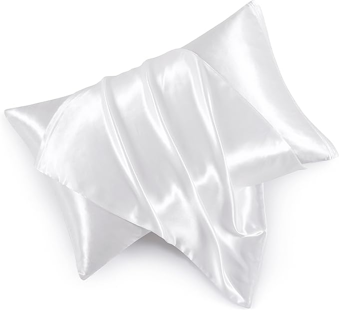 Satin Pillowcases with Zipper （20x36）, King Size Pillowcases Set of 2 by HommxJF