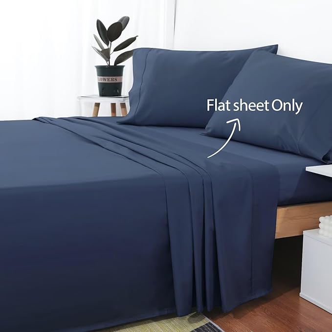 2-Pack Cotton Cal King Flat Sheet Only, 600 Thread Count 100% Egyptian Cotton - Image 2