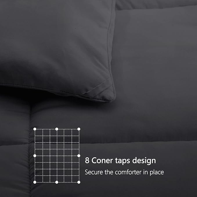 TEXARTIST Premium 2100 Series Queen Comforter All Season Breathable Grey - Image 6
