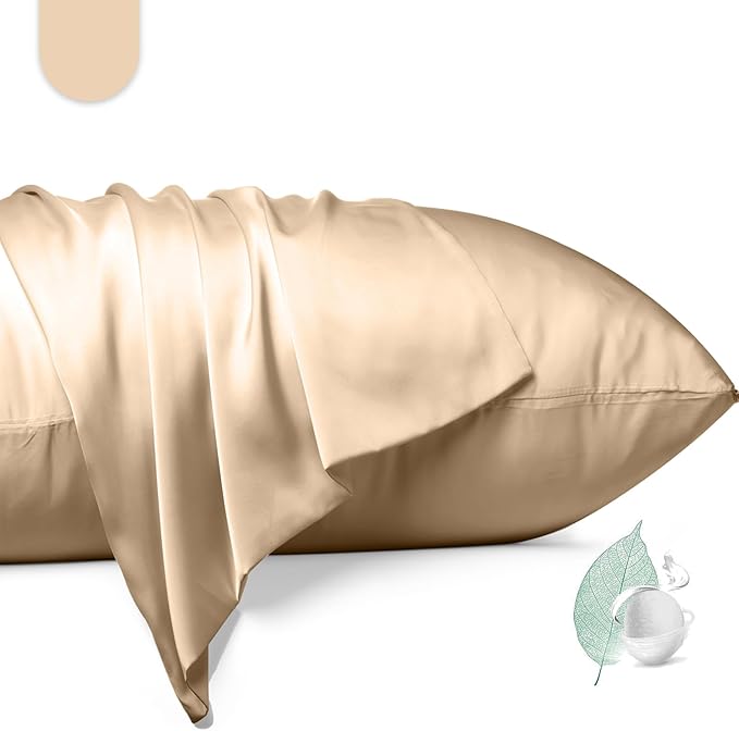 100% Mulberry Silk Pillowcase 2 Pack, King Size Silk Pillow Cases by Unknown
