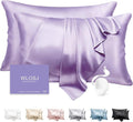 100% Silk Pillow Cases 2 Pack Queen Size Mulberry Silk Pillowcase Set of 2 by WLOSJ