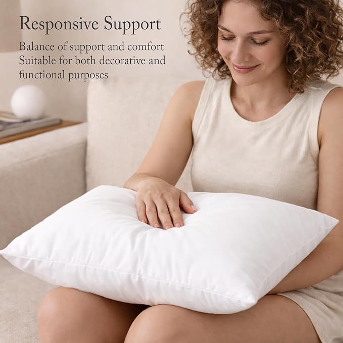 puredown® 30 x 30 Feather Down Throw Pillow Insert, 1 Pack Euro Pillow - Image 3