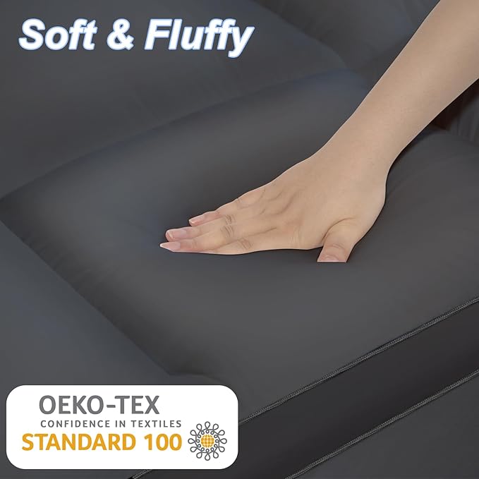 KAYFIA King Mattress Topper, Extra Thick Mattress Pad Cover - Image 3