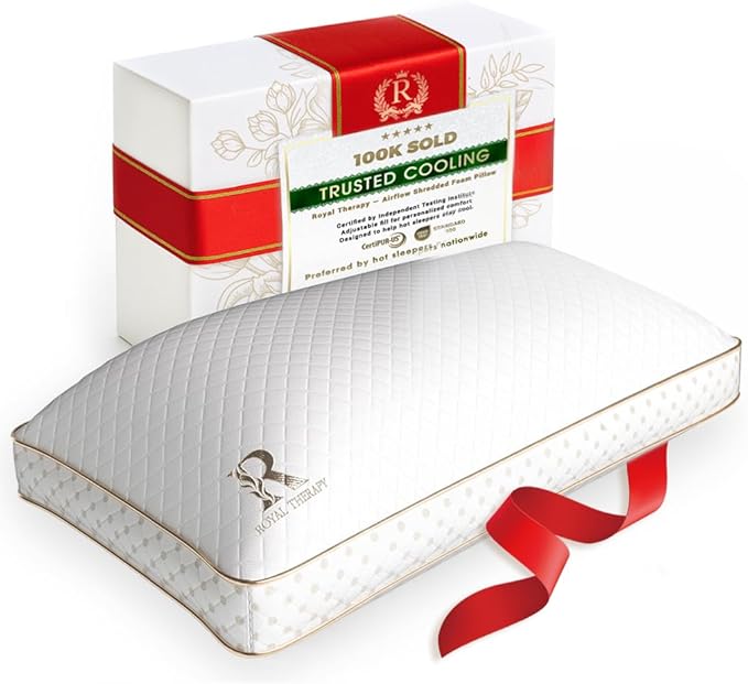 Royal Therapy King Memory Foam Pillow, Adjustable Shredded Odor-Free Pillow by ROYALTHERAPY