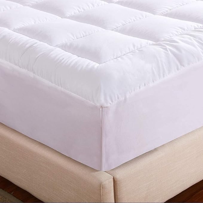 WhatsBedding Cotton Waterproof Mattress Pad Queen Size Top Down Alternative - Image 6