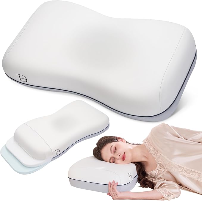 Cervical Neck Pillow for Neck & Shoulder Support, Adjustable Memory Foam Pillow by Dorefox