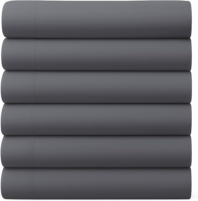 GOLD TEXTILES King Flat Sheet 6 Pack – Brushed Microfiber Top Sheets by GOLDTEXTILES