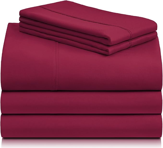 LuxClub 5 PC Split King Sheet Set, Breathable Luxury Bed Sheets, Deep Pockets - Image 8