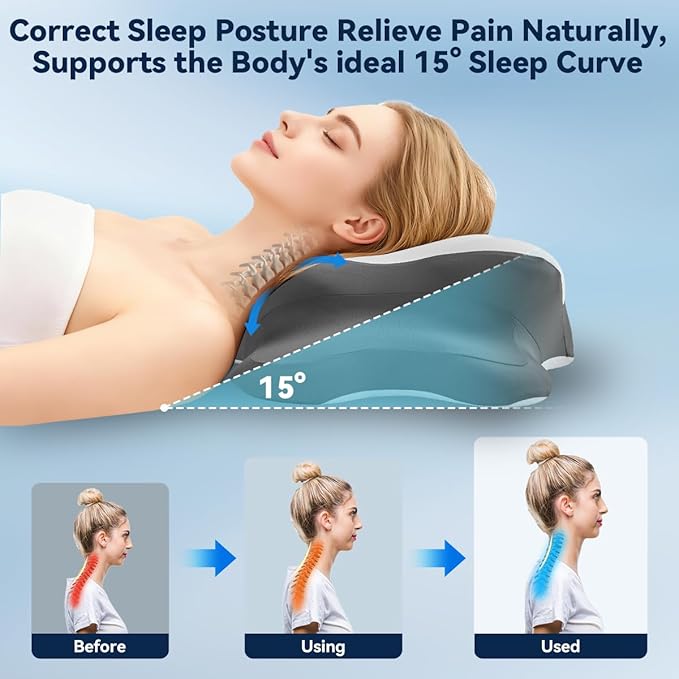 Cervical Pillow for Neck and Shoulder,Ergonomic Neck Support for Side Sleepers,Memory Foam Dreamers Relief Pillow,Deep Sleep Contour Pillows for Back Pain Relief,Slumber,Stomach,Snoring Sleeper