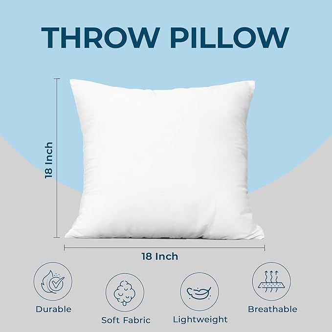 Utopia Bedding Throw Pillows – 18 x 18 Inches Down Alternative Pillows - Image 4