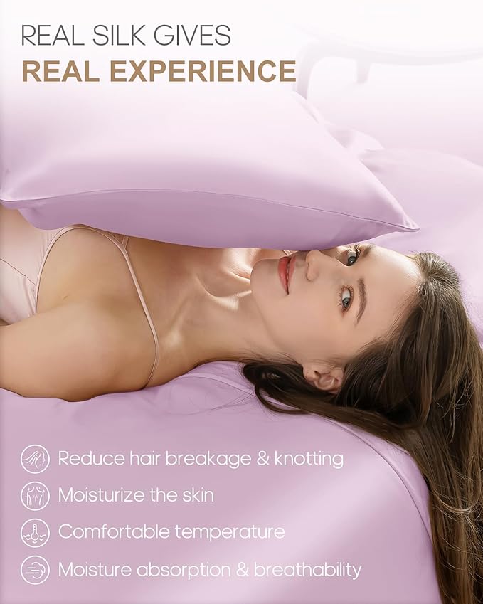 THXSILK Set of 2 100% Mulberry Silk Pillowcase - Image 3