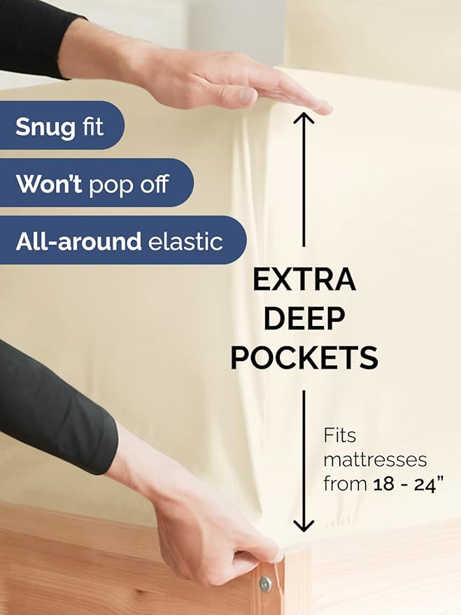 Extra Deep Twin Fitted Sheet - Image 2