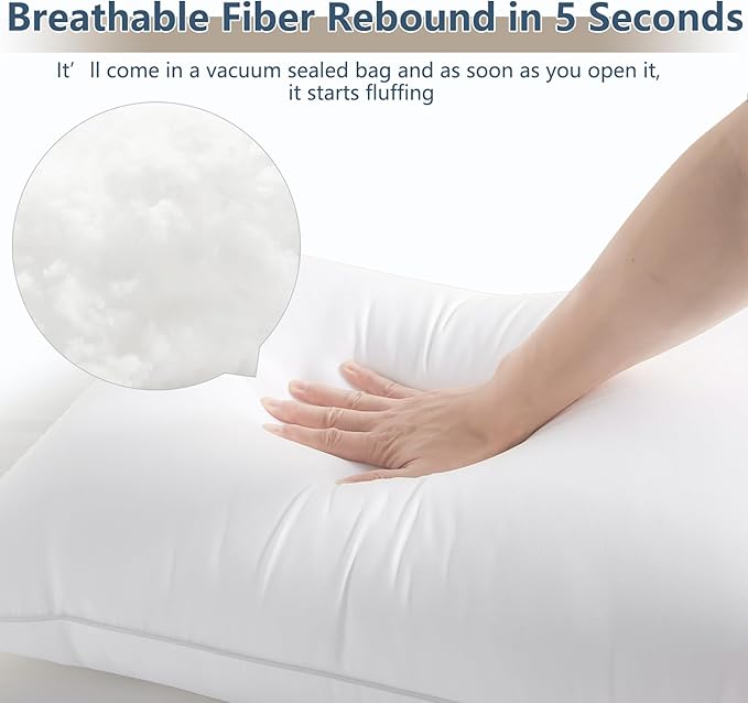 CozyLux Pillows Standard Size Set of 1, Hotel Quality Bed Pillows - Image 5
