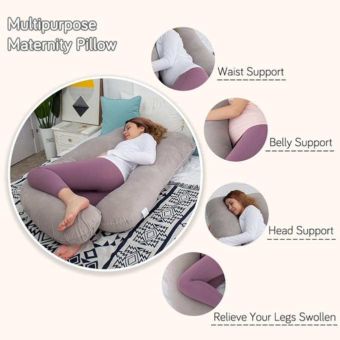 60 Inch Pregnancy Pillows for Sleeping, Extra Large U Shaped Body Pillow - Image 6