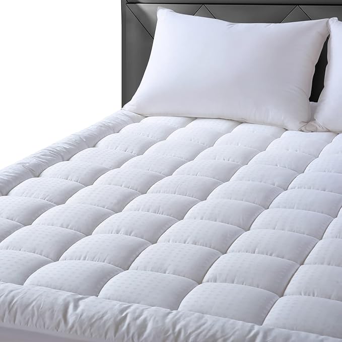 EASELAND Full XL Mattress Pad Pillow Top Mattress Cover Quilted Fitted Mattress - Image 9