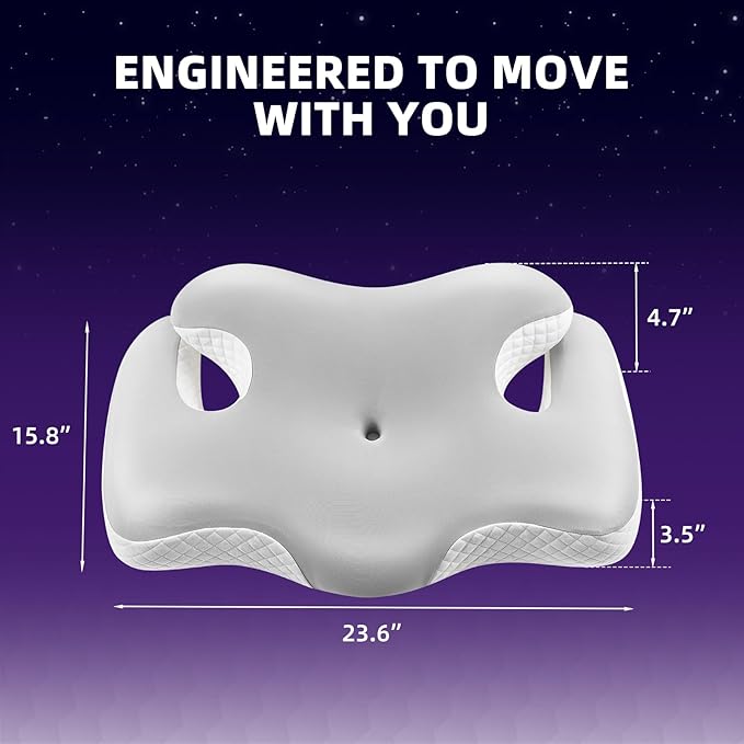 Cervical Neck Pillow for Sleeping,Ergonomic Memory Foam Pillows for Neck and Shoulder Pain Relief,Adjustable Contour Neck Support Bed Side Sleeper Pillow for Women Men Gift(Ash Grey)