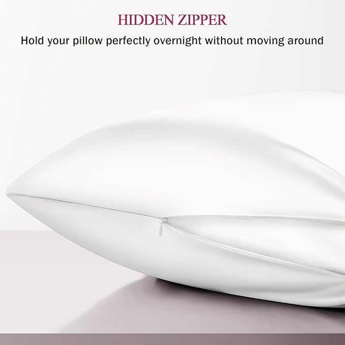 100% Silk Pillow Cases 2 Pack Queen Size Mulberry Silk Pillowcase Set of 2 - Image 5