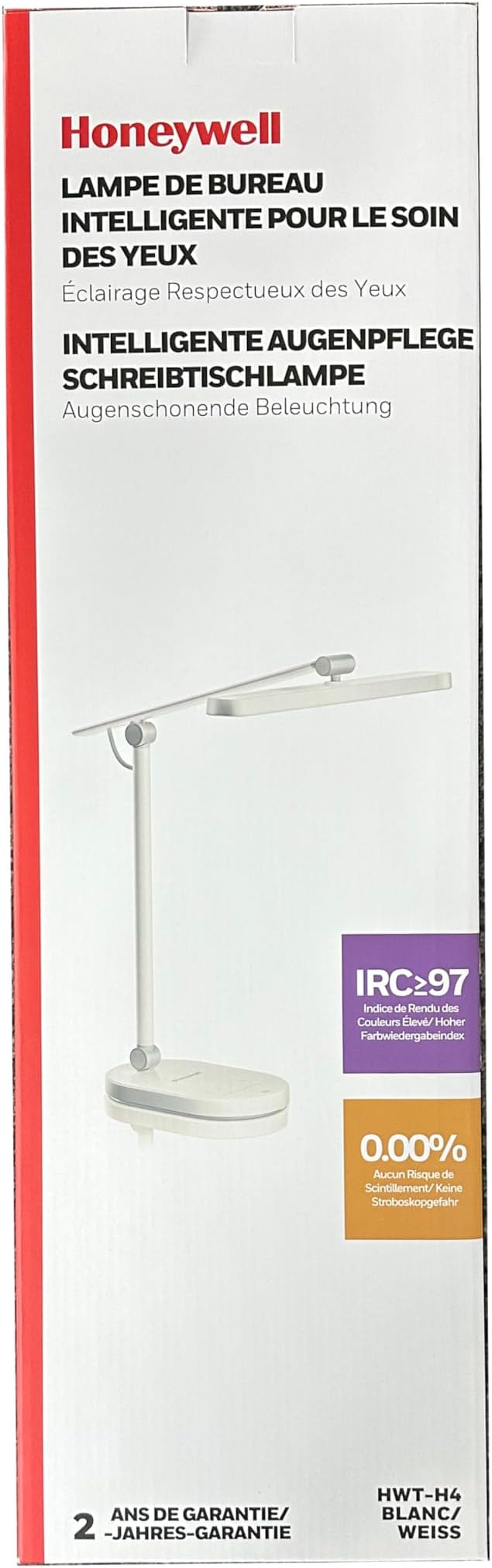 Honeywell Desk Lamp for Home Office, H4 Sunturalux™ Eye-Caring LED Desk Light, 700LM Dimmable Desk Lamp with Timer, Adjustable Desk Reading Light, Touch Auto Dimming Table Lamp for Study, Bedroom-DeskoryOffice