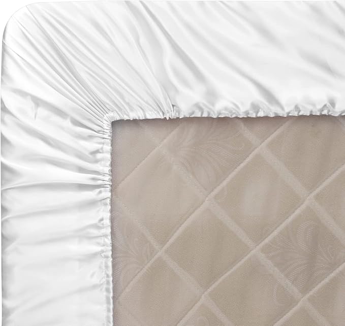 Homiest White Satin Fitted Sheet - Image 6