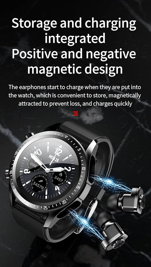 Smart Watch with Earbuds, 2 in 1 Bluetooth Smartwatch - Image 4