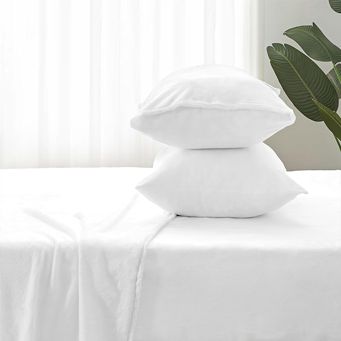 BEDELITE Flannel Sheets Queen Size Bright White - Image 7