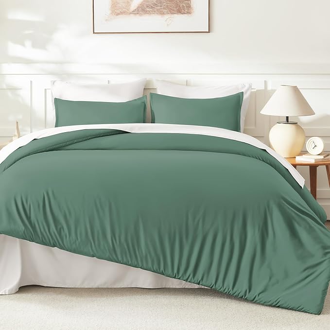 Litanika Comforters Full Size Haze Green, 3 Pieces Lightweight Solid Bedding - Image 6