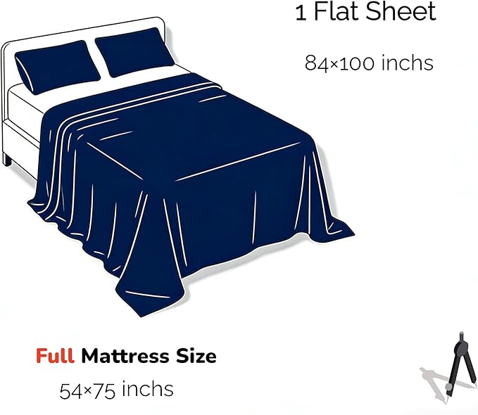 Cotton Flat Sheets Only, 600 TC 100% Cotton Flat Sheet Top Sheet Only, Full - Image 6