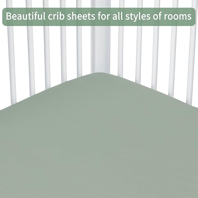 GUNTAIL Baby Crib Sheets for Boys Girls, 2 Pack Fitted Crib Sheet for Standard - Image 4