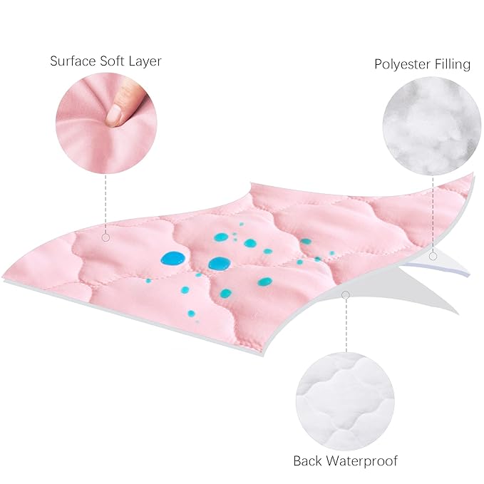 Crib Mattress Protector Sheets Fitted Waterproof Crib Mattress Pad Cover - Image 3