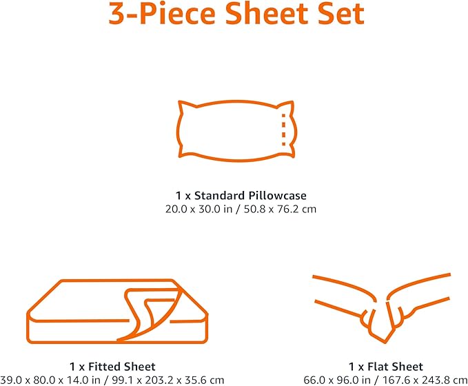 Amazon Basics Lightweight Super Soft Easy Care Microfiber 3-Piece Twin XL Sheet - Image 6