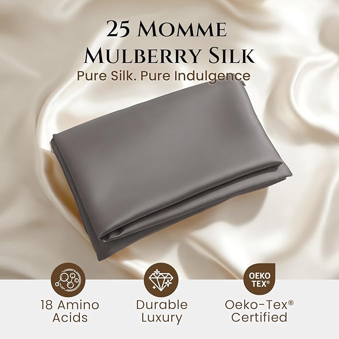 THXSILK 100% Silk Pillowcase for Hair and Skin Luxury 25 Momme Mulberry Silk - Image 6