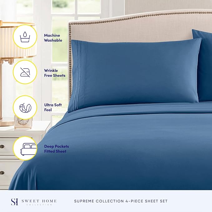 Twin Sheets - Breathable Luxury Sheets - 1800 Supreme Collection Extra Soft - Image 2