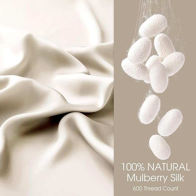 100% Silk Pillow Cases 2 Pack Queen Size Mulberry Silk Pillowcase - Image 2