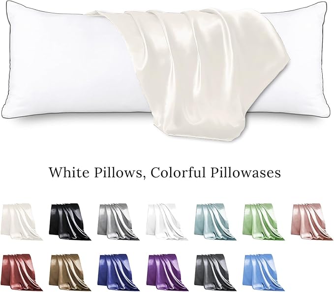 HUXMEYSON Body Pillow with Satin Pillowcase, Body Pillow - Image 2
