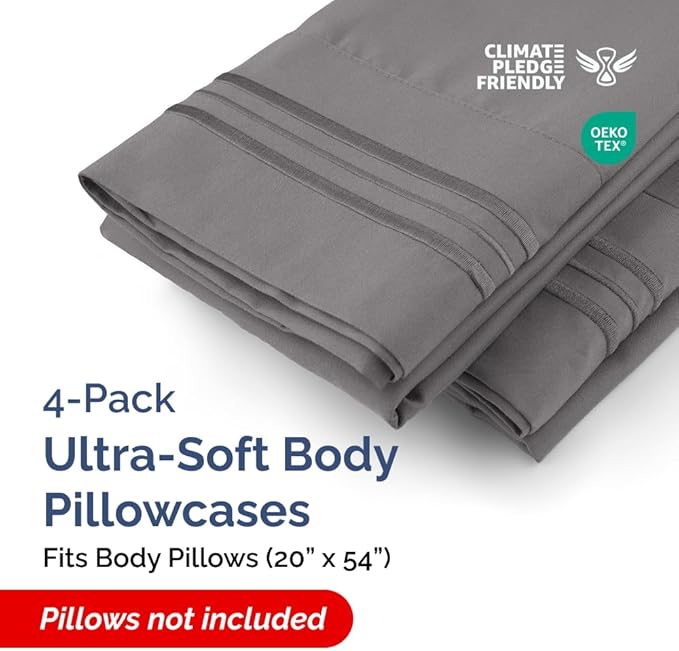 Body Pillowcases Set of 4-20x54 Long Body Pillow Case - Image 2
