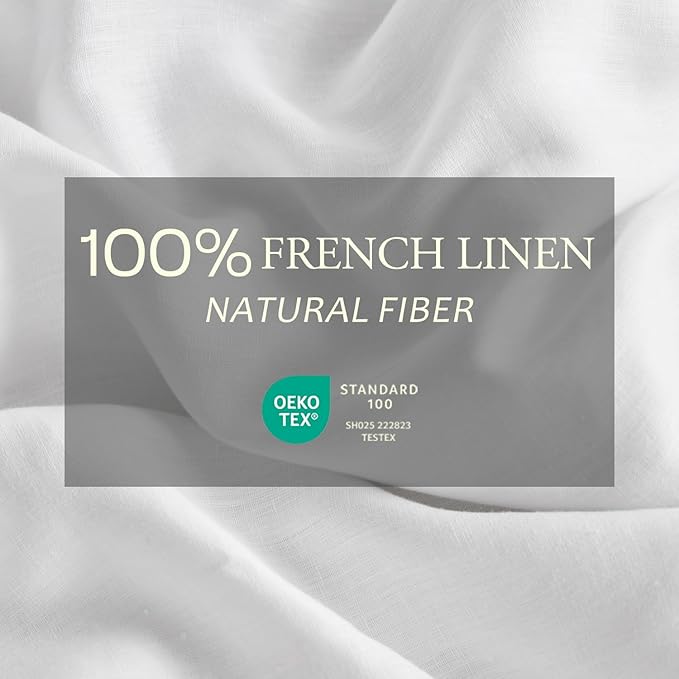 DAPU 100% Linen Duvet Cover Twin 2PCs, Pure Natural French Flax Linen Duvet - Image 2