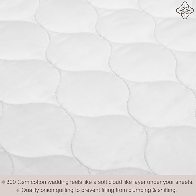 Bioweaves 100% Organic Cotton Mattress Pad Cover, GOTS Certified Cooling 300GSM - Image 4