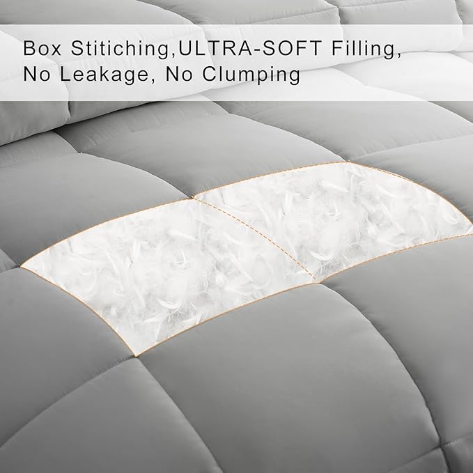 COHOME PremiumTwin XL Size Comforter, All-Season Quilted Down Alternative Duvet - Image 3