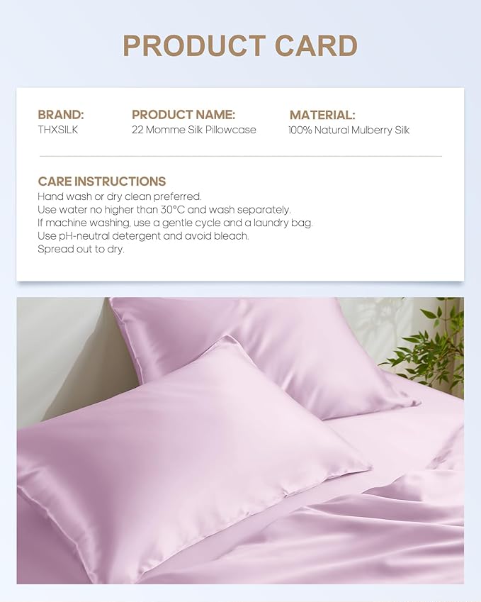THXSILK 100% Mulberry Silk Pillowcase - Image 8
