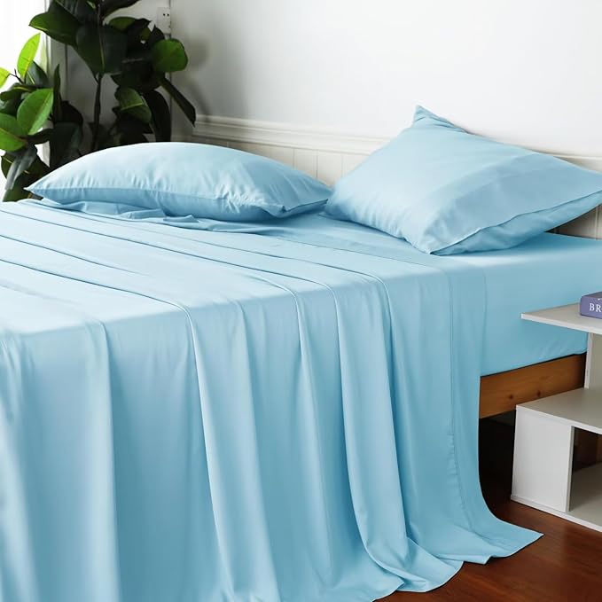 Bamboo Viscose Flat Sheets Only, 400 Thread Count Sateen Weave Full Size Flat - Image 5